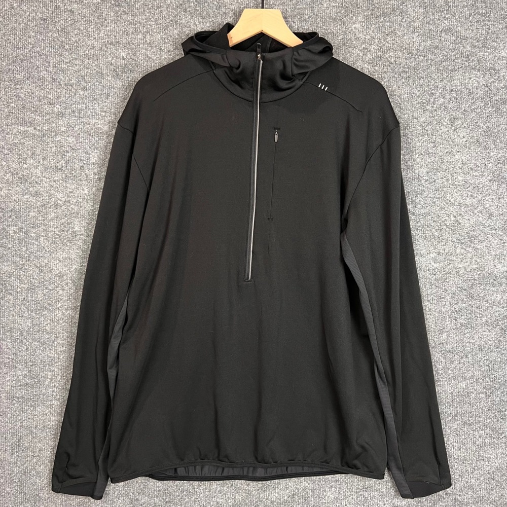 Lululemon Hoodie Mens XL Black Excellent Half Zip Activewear Sweatshirt